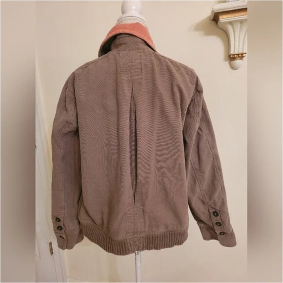 Free People Harley Utility Relaxed Slouchy Oversized Denim Bomber Jacket size L - Picture 6 of 9